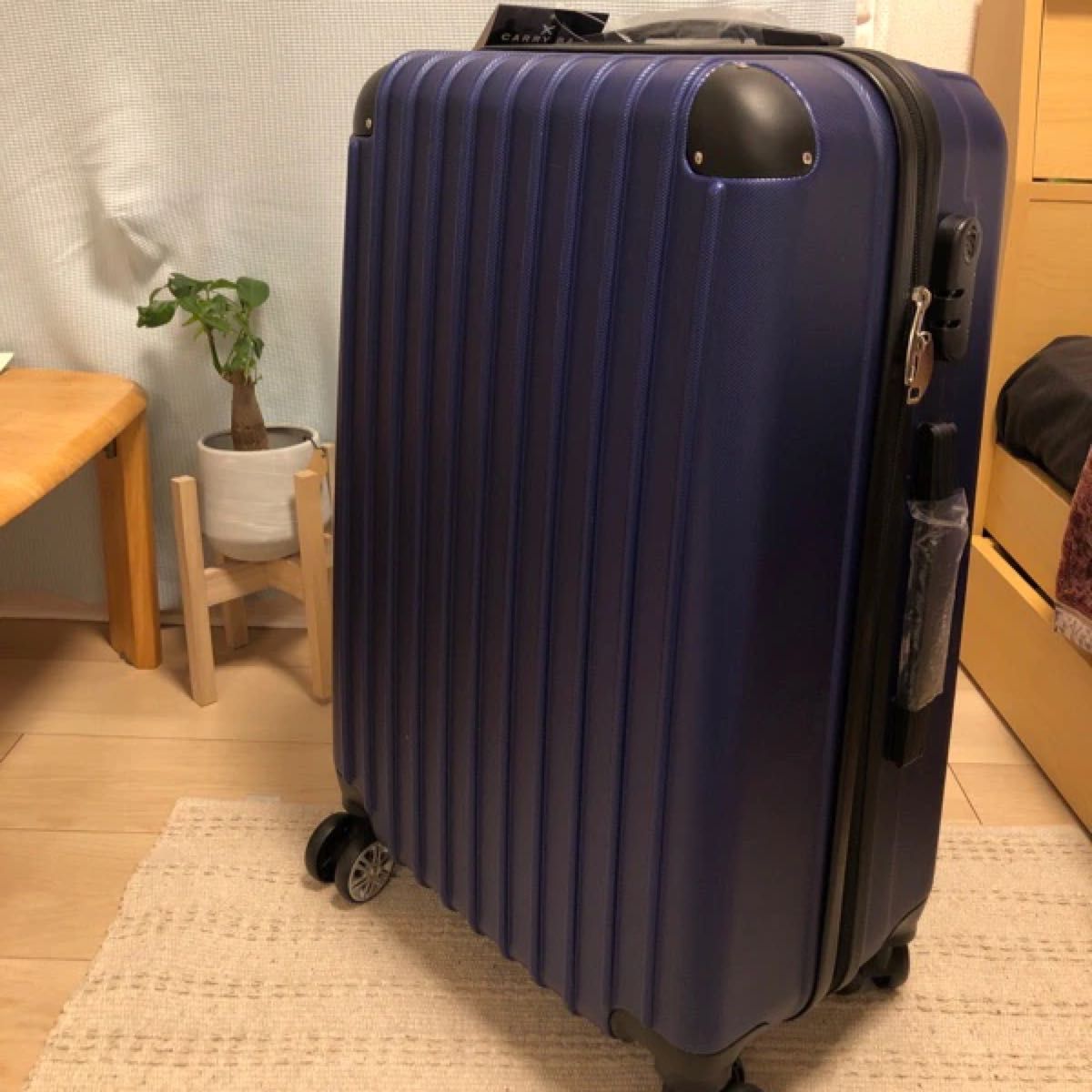 「大容量102L」新品 スーツケース Lサイズ XLサイズ相当 ネイビー  大容量 102L キャリーバッグ