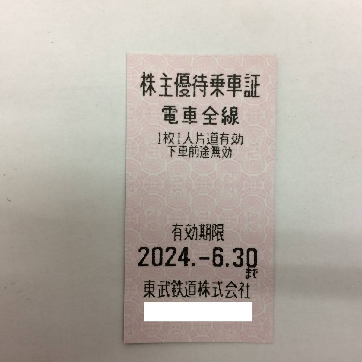 東武鉄道　株主優待乗車証　電車全線　10枚セット　2024年6月30日まで_画像1