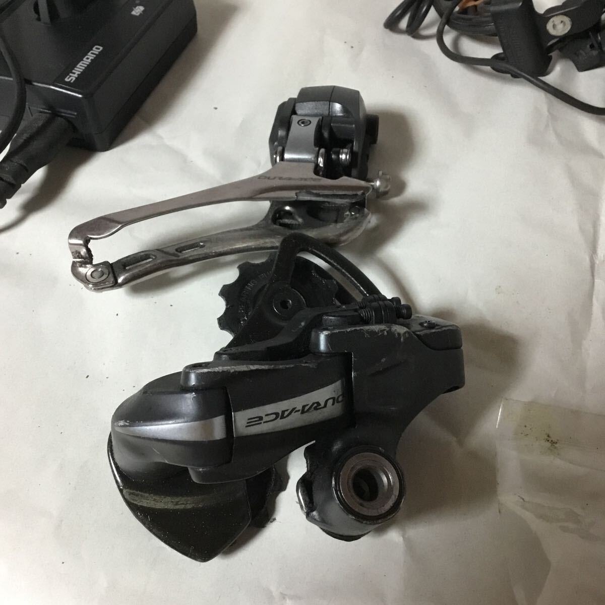 ＊M11 SHIMANO シマノ 7970 シリーズ デュラエース DURA-ACE Di2 2x10s 外装 電動コンポ グループセット STI RD FD バッテリー 中古_画像5