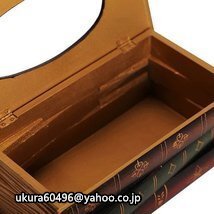 おしゃれティッシュケース☆ブック型ティッシュケース 木製 おしゃれ ヴィンテージ アンティーク レトロ ティッシュボックス_画像3