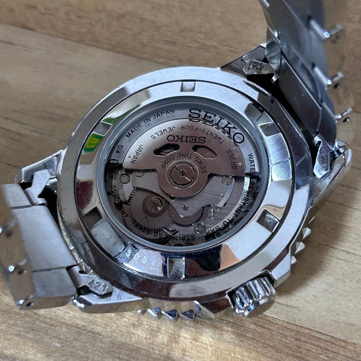 SEIKO 5 セイコーファイブ　腕時計　自動巻き　4R36-01S0 スケルトン　42mm 10気圧防水　メタルバンド　シルバー