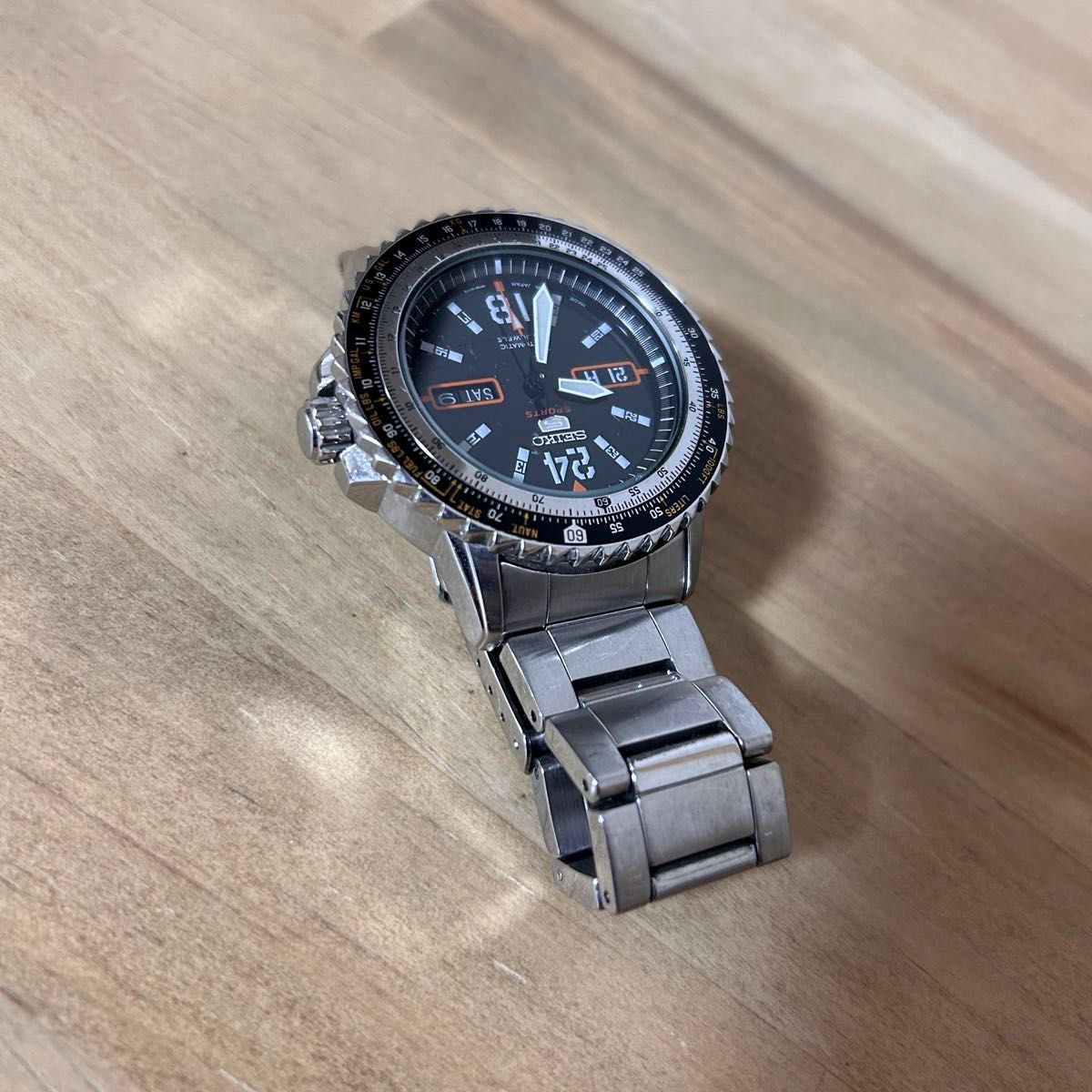 SEIKO 5 セイコーファイブ　腕時計　自動巻き　4R36-01S0 スケルトン　42mm 10気圧防水　メタルバンド　シルバー