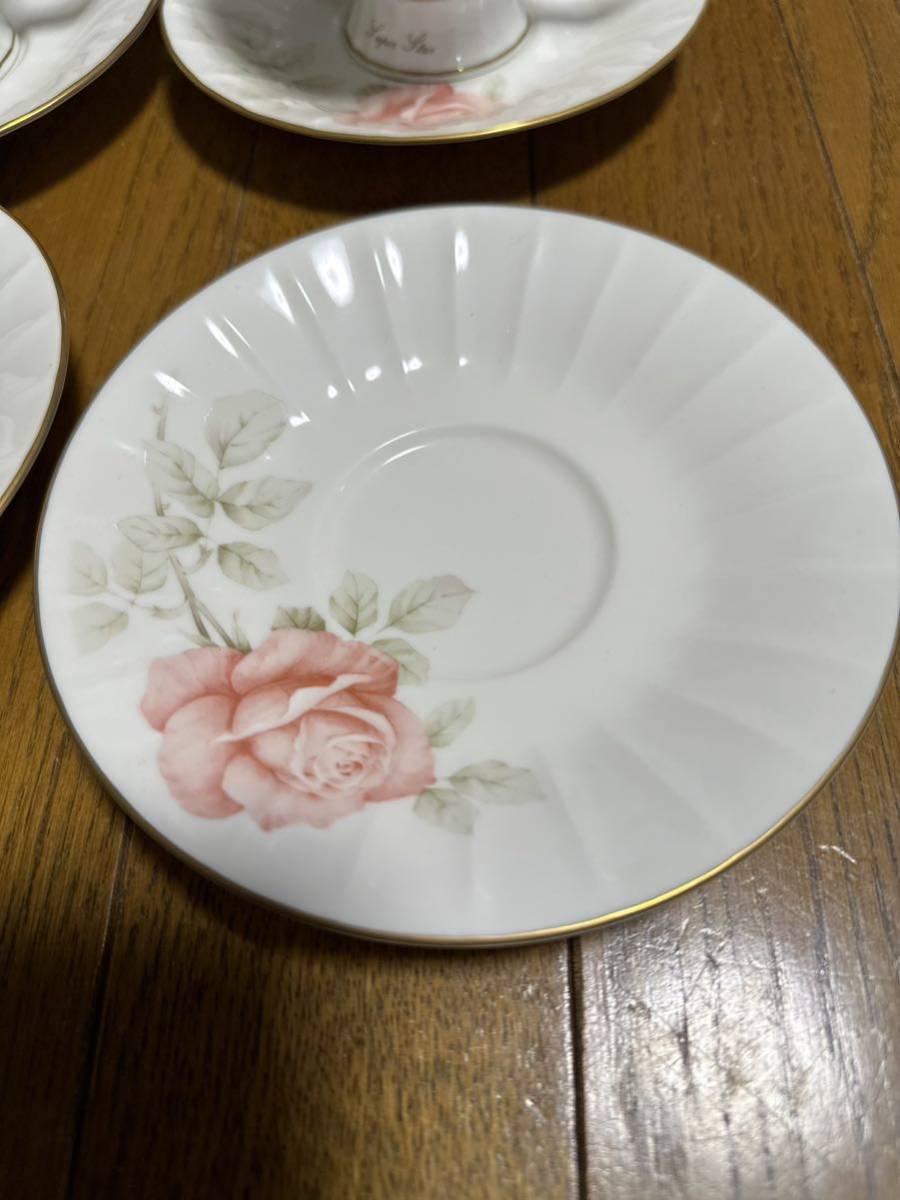 ノリタケ カップ ソーサー ROSE CLUB 4個セットNoritake 花柄 薔薇レトロ ビンテージの画像4