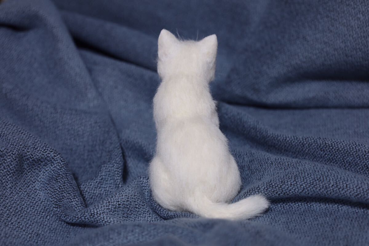 yoyo 羊毛フェルト ハンドメイド 猫 白猫 ネコ_画像5
