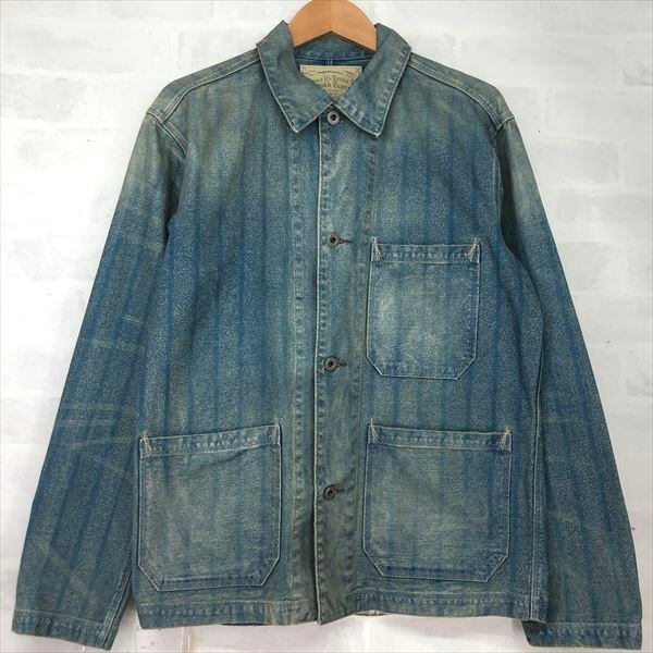 RRL RALPH LAUREN ダブルアールエル インディゴ ストライプ カバーオール SIZE: S/P デニムジャケット MH632024031903の画像1