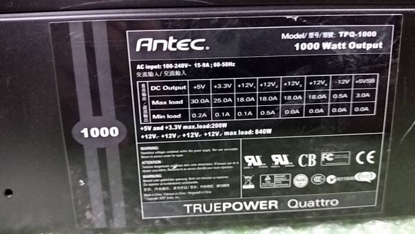W47 Antec 1000W TPQ-1000 PC用 電源BOX 電源ユニット_画像4