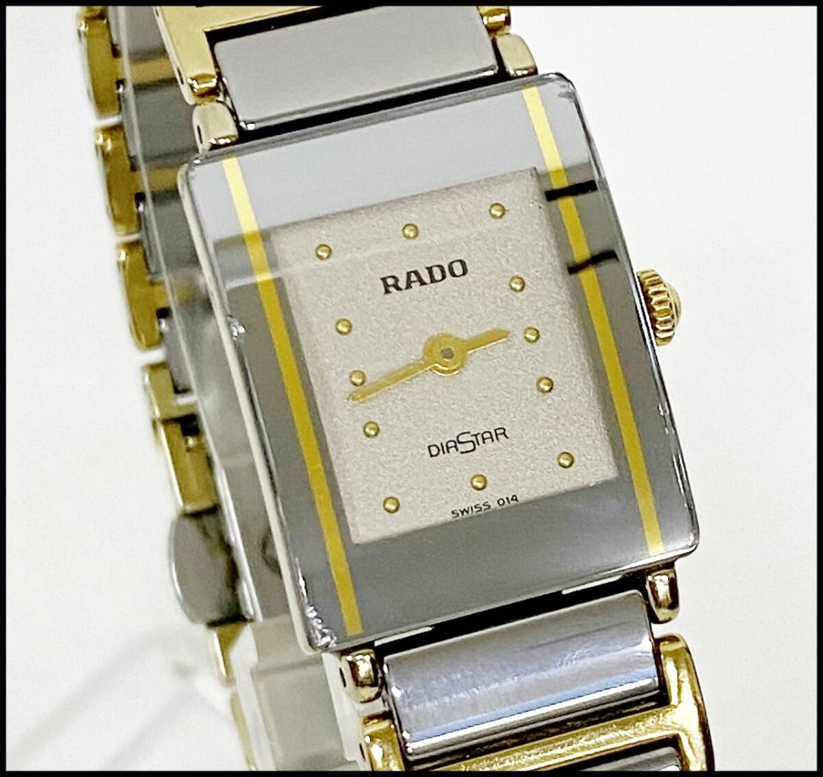 中古 ラドー ダイヤスター 153.0283.3N スクエア レディースクォーツ 腕時計 RADO 稼働中の画像2