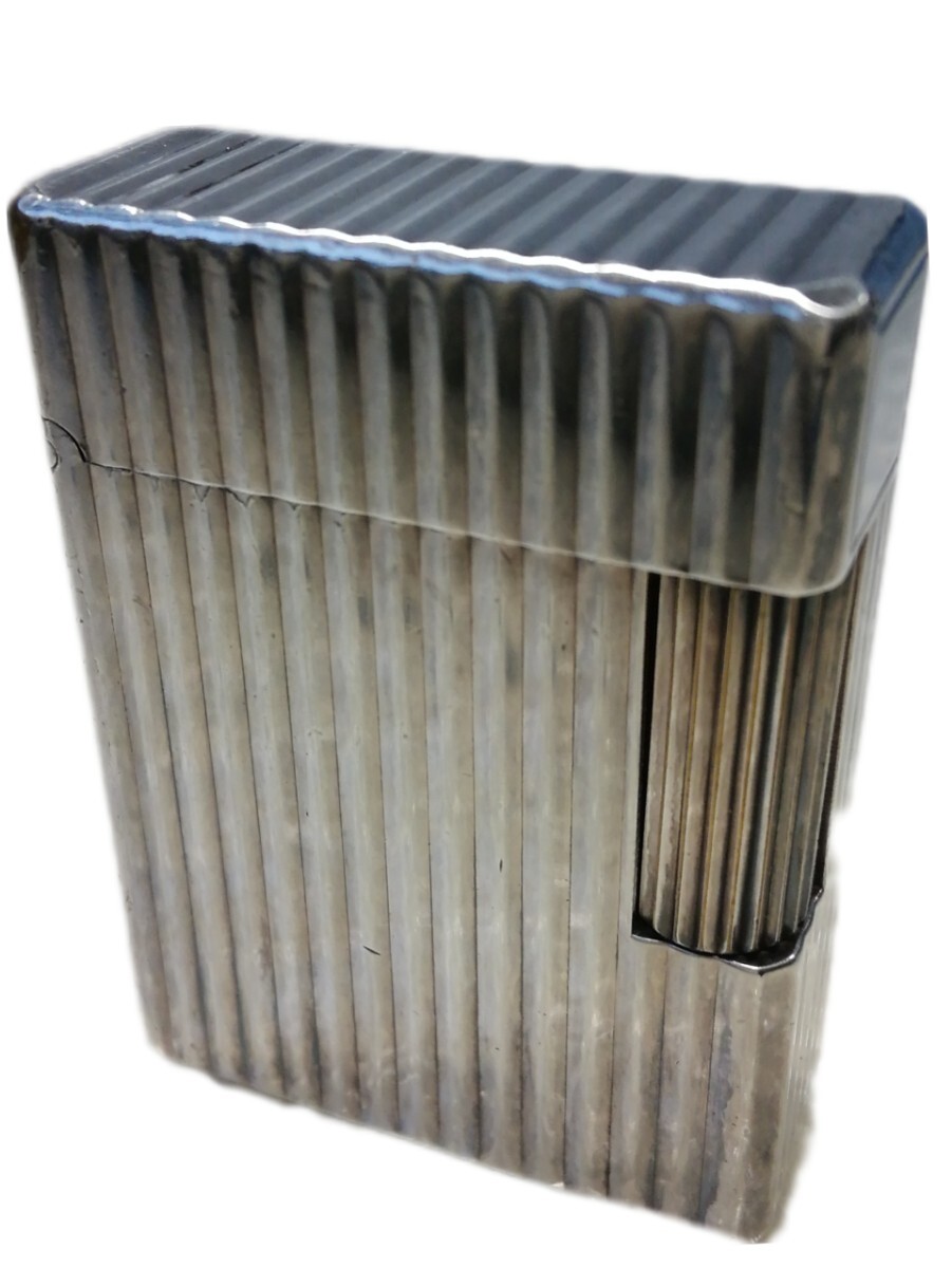 超特価激安 S.T.DUPONT デュポン ガスライター シルバー ライン1 S ショート ストライプ 点火確認済 ヴィンテージ LA DUPONT デュポン