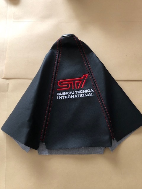  free shipping! good-looking,STI Logo leather style shift cover Legacy Levorg Impreza 
