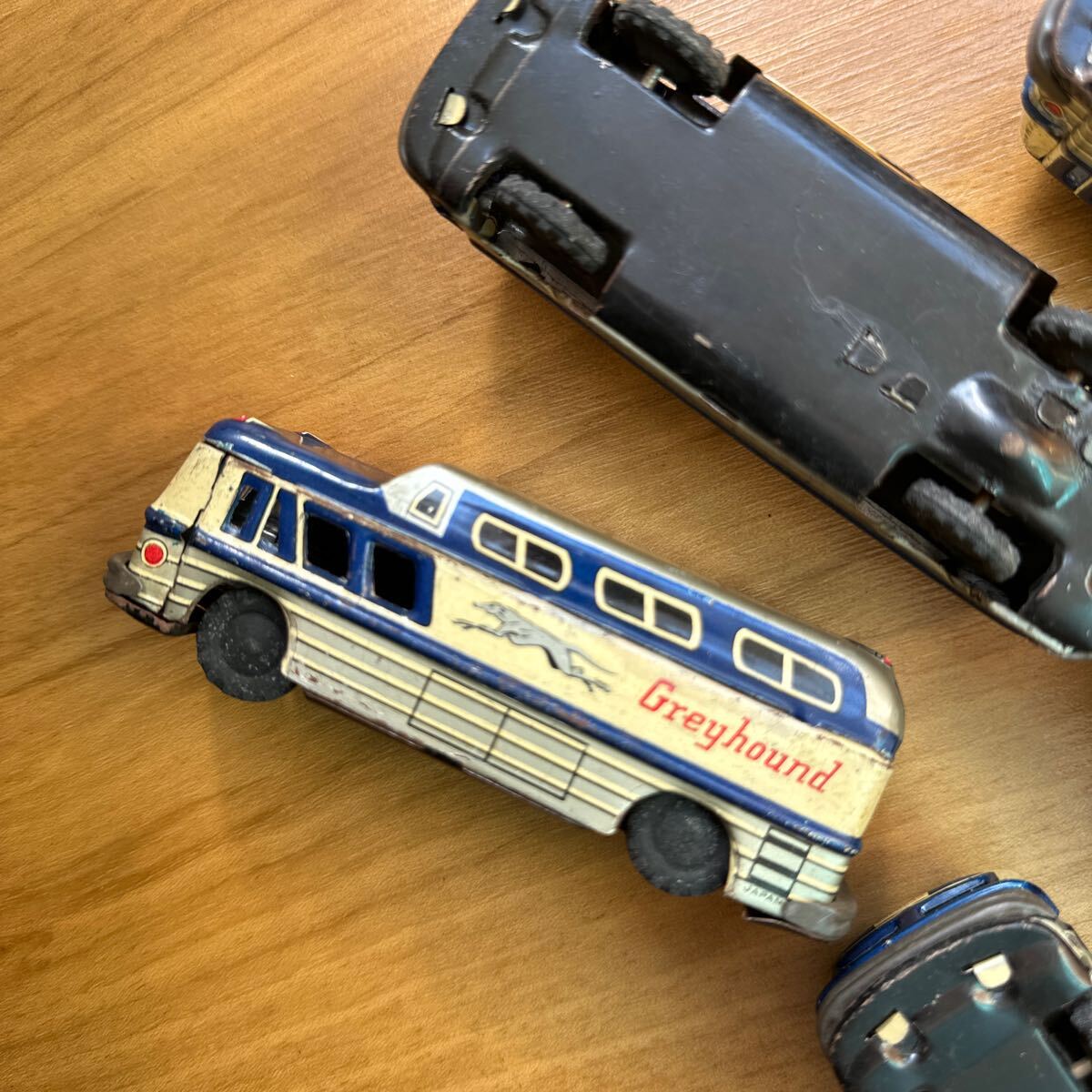 当時物 日本製 Grey hound ブリキ グレイハウンド バス 5台セット まとめ売り レトロ ヴィンテージ おもちゃ 難ありの画像9