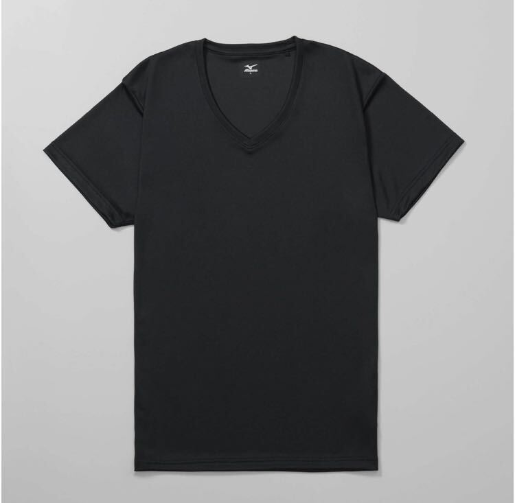正規品MIZUNO Vネック半袖インナーシャツMサイズ/2枚セット ブラック 【新品】C2JG1110 メンズ　男性 送料無料_画像2
