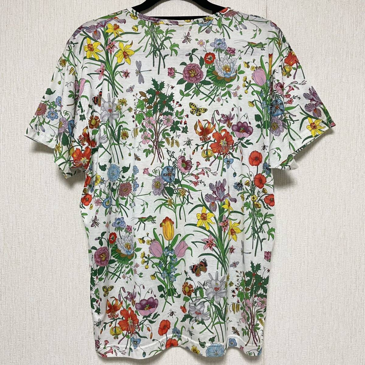 即決★GUCCI グッチ ヴィンテージ フローラ Tシャツ S ボタニカル 花柄 レア 希少 コットン オールドグッチ イタリア製_画像5