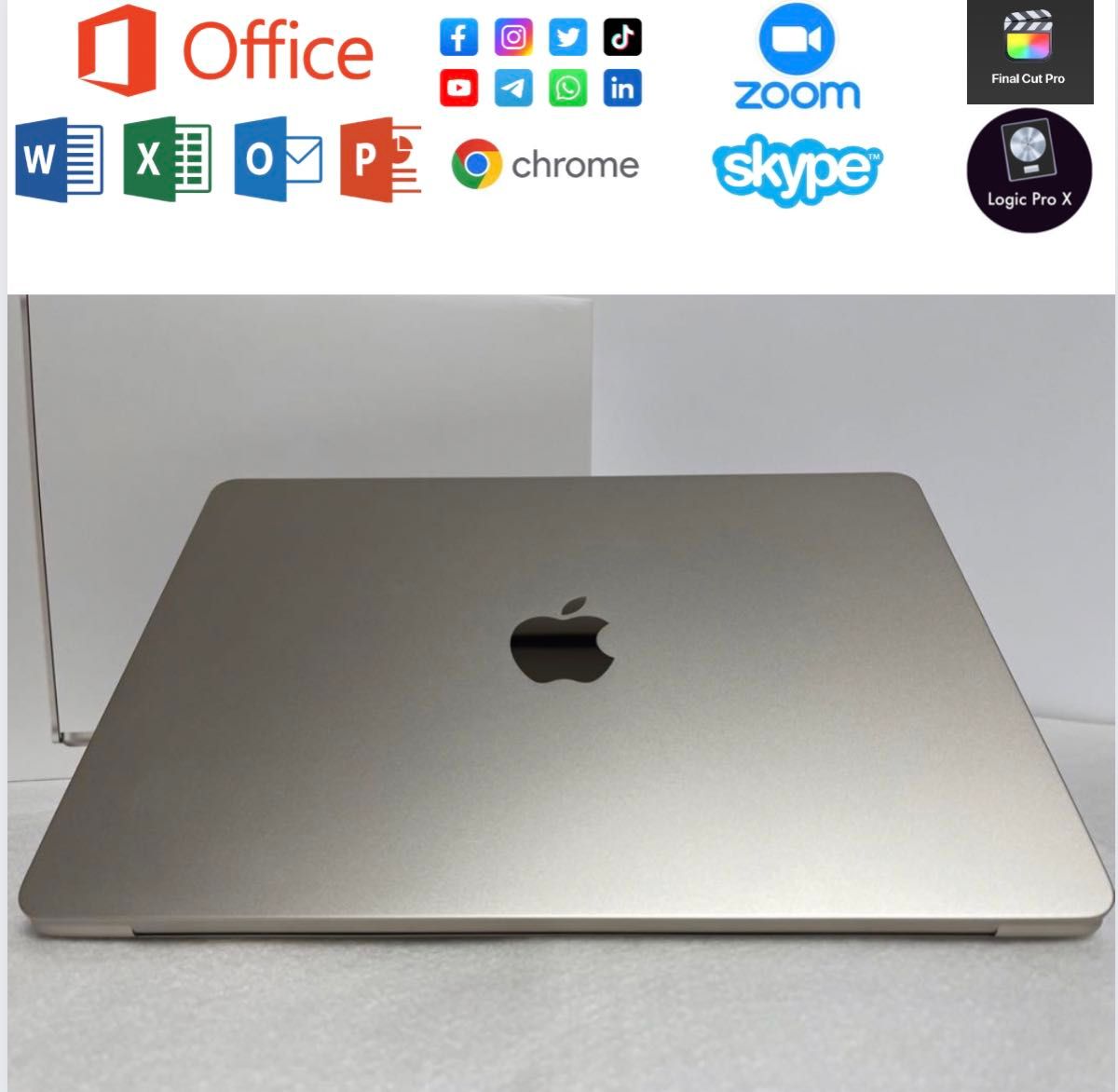 MacBook Air M2チップSSD512GB Office スターライトTouch ID