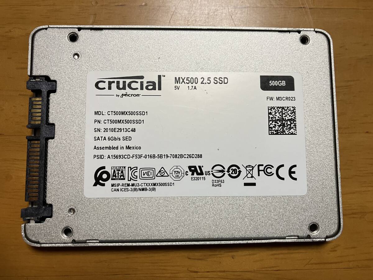 2.5インチSSD crucical CT500MX500 SSD1 500GB_画像2