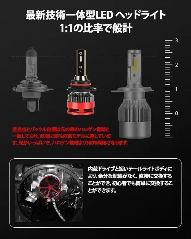 H8 H11 H16 LEDヘッドライト 6500K 超高輝度 ホワイト30W 防水IP67 DC12V CSPチップ 防水_画像2