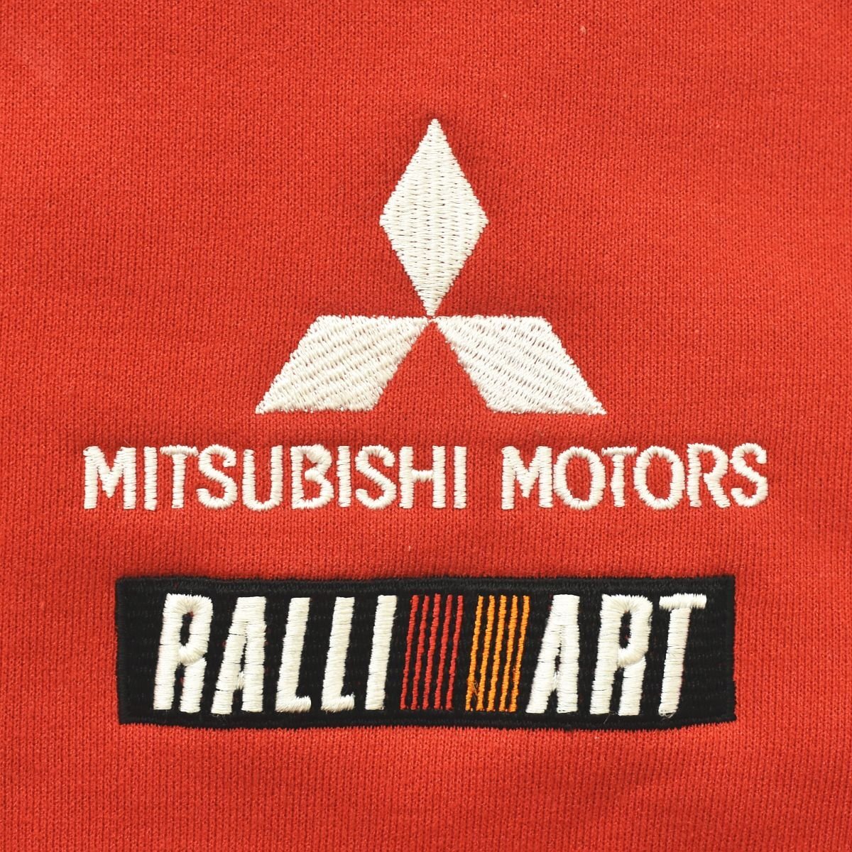 ★企業 三菱 ミツビシ MITSUBISHI ハーフジップ スウェット L レッド トレーナー 起毛 ラリーアート RARRI ART モーター スポーツ 自動車★_画像4