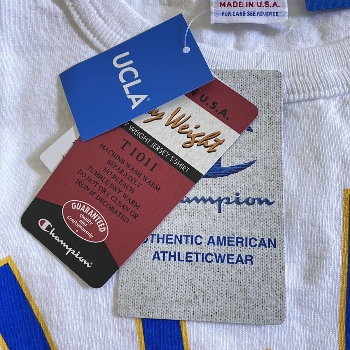 SIZE M CHAMPION T1011 WHITE TEE SHIRT UCLA BRUINS MADE IN USA チャンピオン ホワイト Tシャツ ブルーインズ バスケット アメリカ製