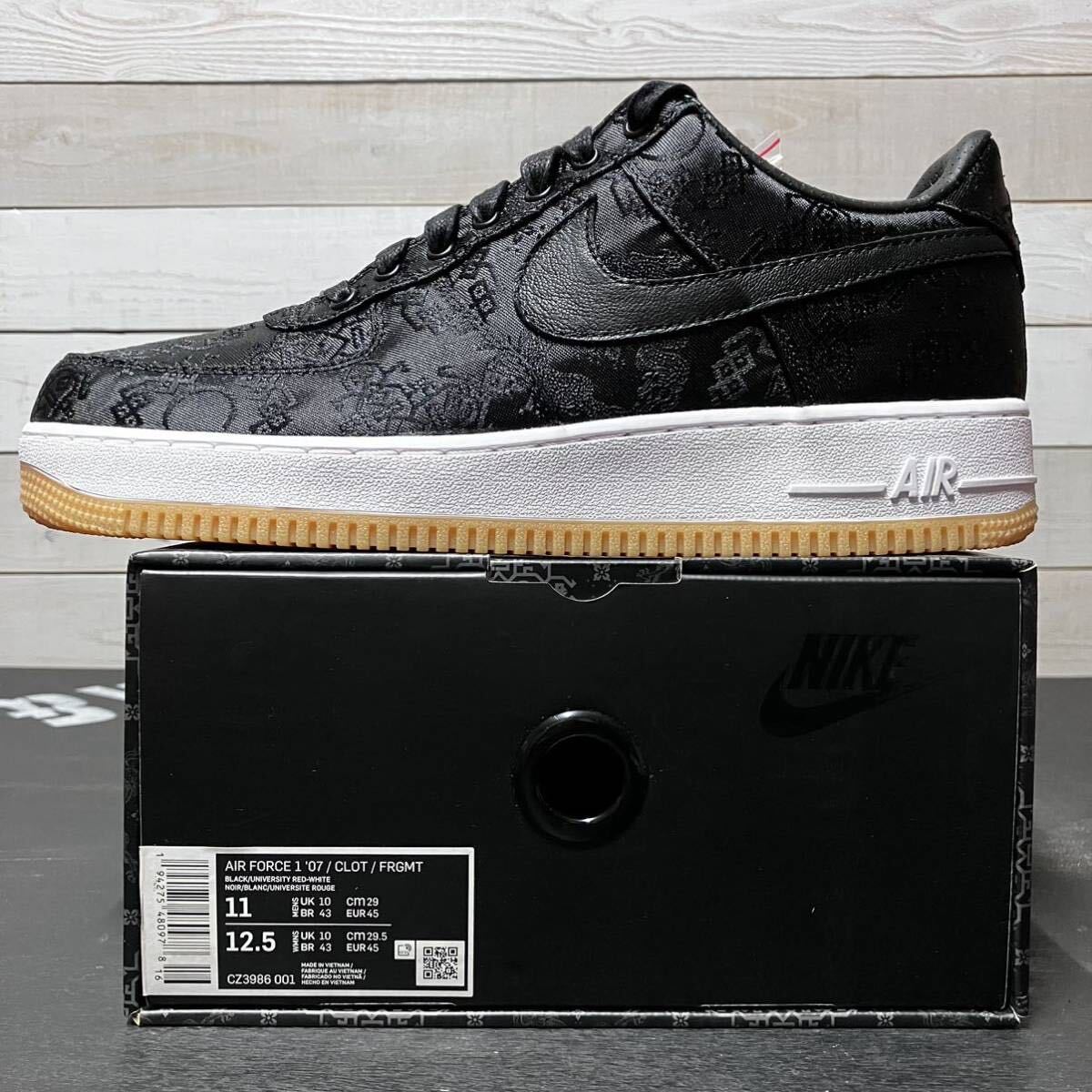 29cm NIKE AIR FORCE 1 LOW CLOT FRAGMENT DESIGN CZ3986-001 ナイキ エア フォース ワン ロー クロット フラグメントデザイン