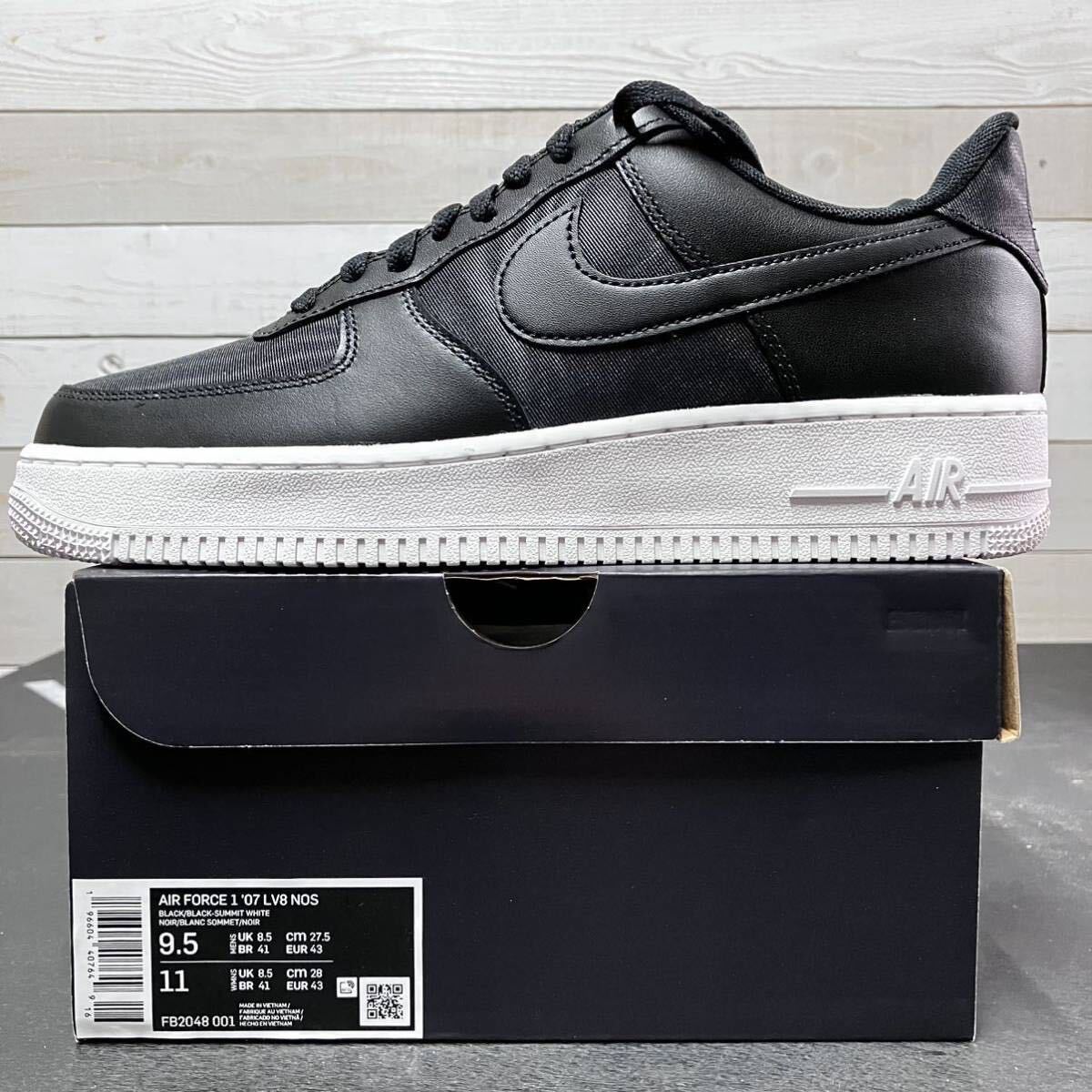 27.5cm NIKE AIR FORCE 1 ‘07 LV8 NOS BLACK FB2048-001 ナイキ エア フォース ワン ロー ローカット ブラック