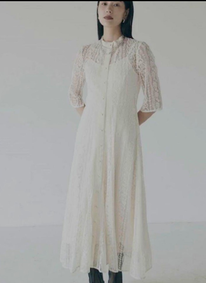 ameri vintage　アメリヴィンテージ　MEDI TULLE LACE FLARE DRESS　2023SS　レースワンピース　オケージョン　ドレス_画像1