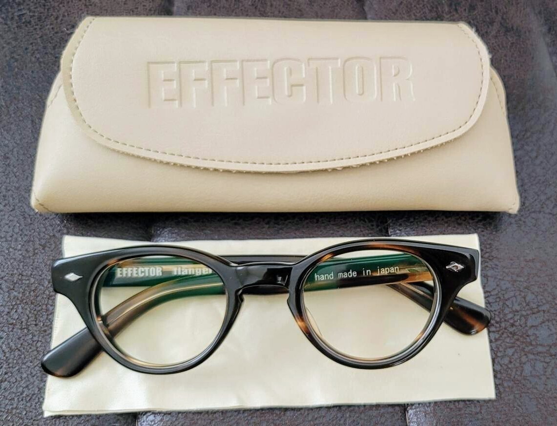 美品☆EFFECTOR/エフェクター☆flanger コニャック 眼鏡 メガネ アイウェア 度入り 日本製 フランジャーの画像1