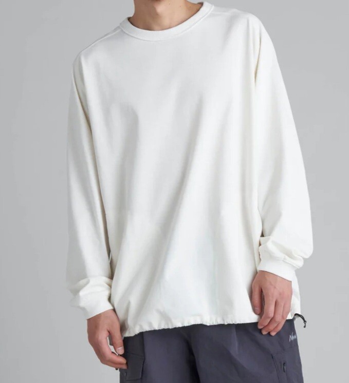 ナンガ　NANGA 長袖Tシャツ ホワイト サイズM　ECO HYBRID OVERSIZED L/S TEE / エコハイブリッド オーバーサイズ ロングスリーブティー_画像1