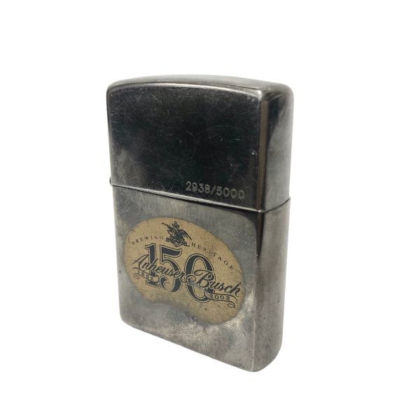 【コレクター必見】Budeiser Beer ZIPPO 2002年製 バドワイザー ジッポ 創業150周年記念 限定品 希少 オイルライター CG0_画像1