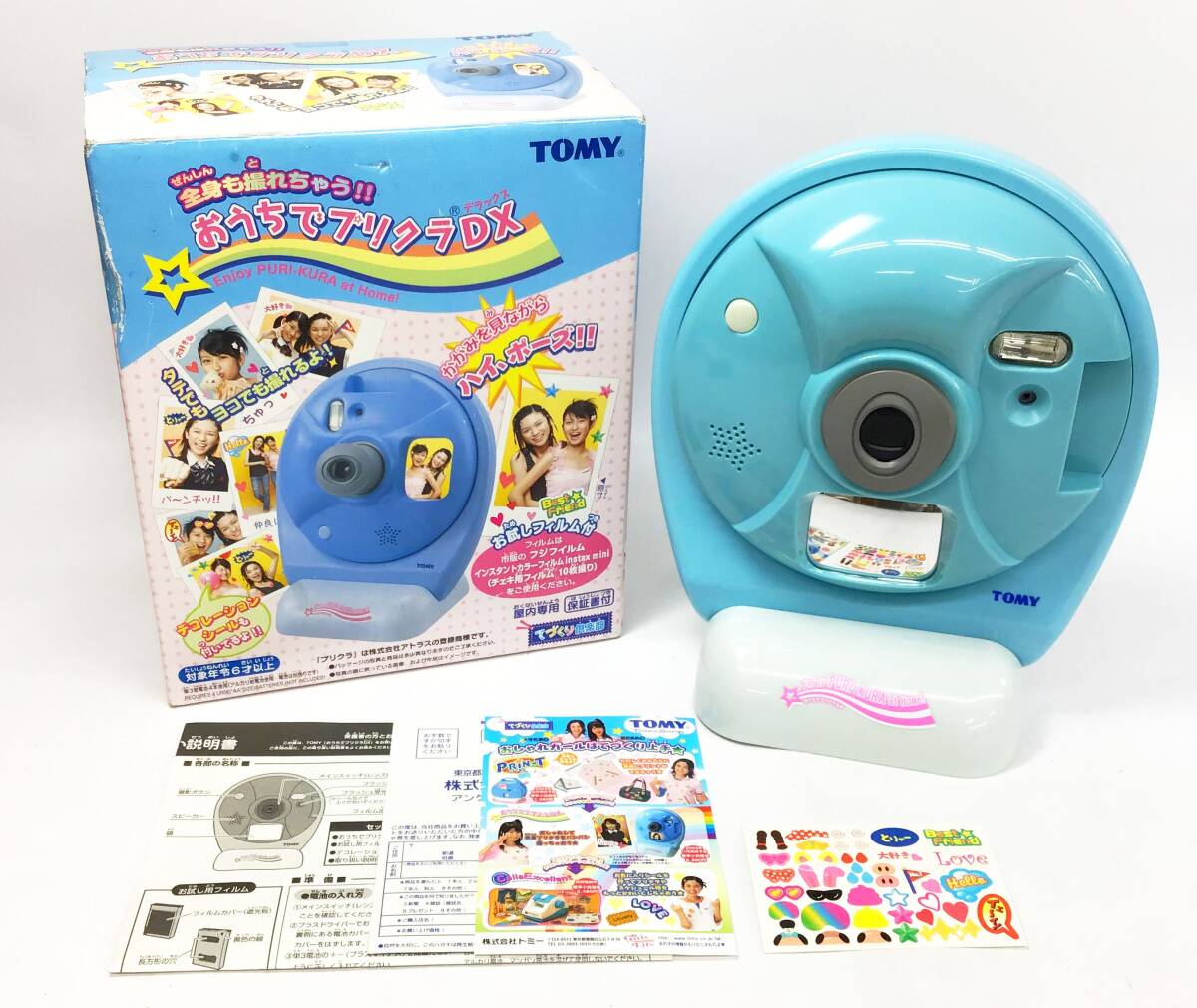 TOMY おうちでプリクラDX デコレーションシール 取説あり 元箱 フィルムカメラ インスタント ポラロイド 本体 おもちゃ_画像1