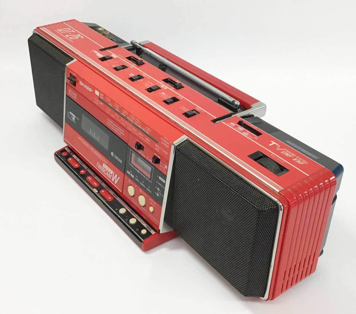 SHARP ラジカセ TWINCAM W QT-Z6 レッド TV FM AM ステレオ SHARP ラジカセ TWINCAM W QT-Z6 レッド TV FM AM ステレオ