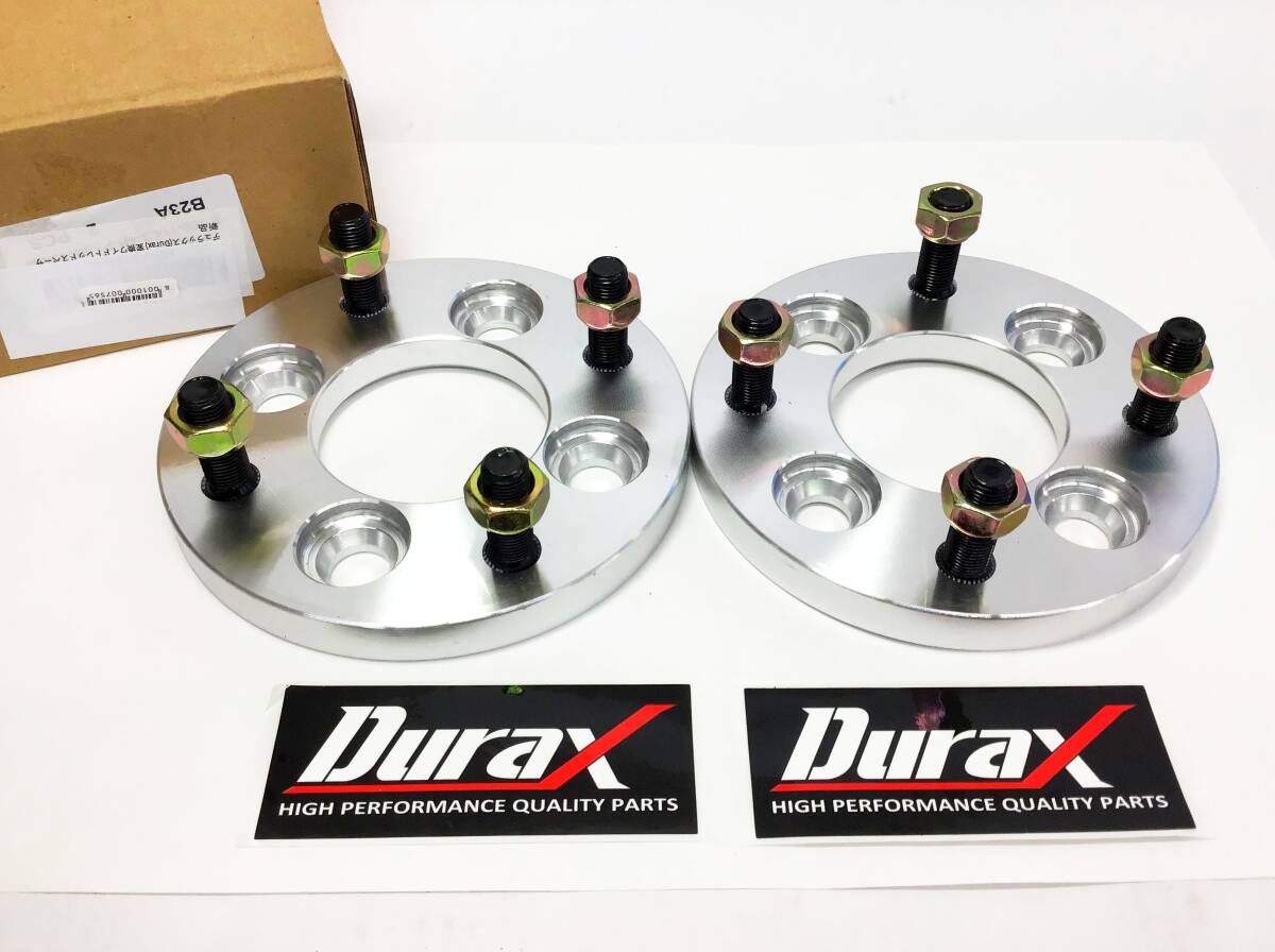 2枚セット Durax ワイドトレッドスペーサー 4穴 114.3-4H-P1.25 15mm PCD変換 ナット付 車 カー 用品 パーツ 部品 足廻り デュラックス_画像1