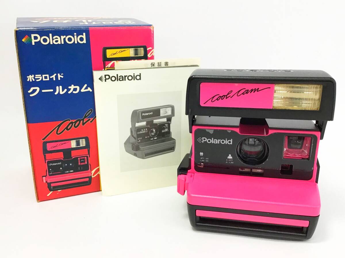 POLAROID クールカム ポラロイドカメラ ピンク/ブラック インスタント フィルム 箱・取説付き コレクション Cool Cam_画像1