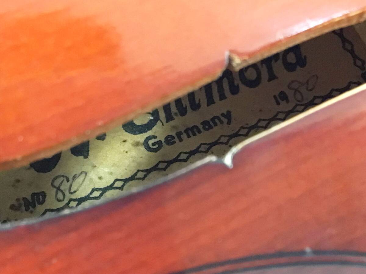 当時物 K.Shimora バイオリン No.80 1980年 Germany ドイツ製 弓 ハードケース カバー付き 弦楽器 楽器 ヴァイオリン シモーラの画像6