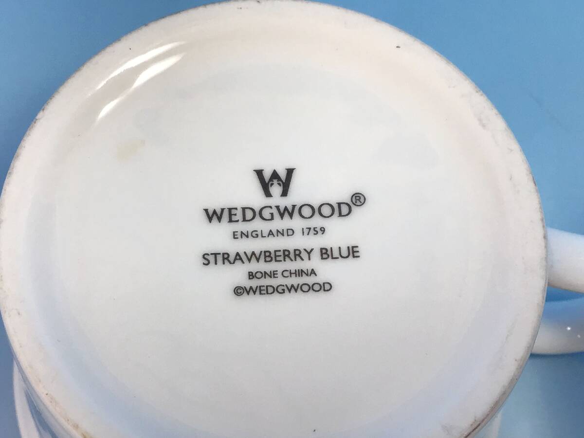 2客セット WEDGWOOD ワイルドストロベリー ブルー カップ&ソーサー 洋食器 ペア WILD STRAWBERRY ウェッジウッド_画像5