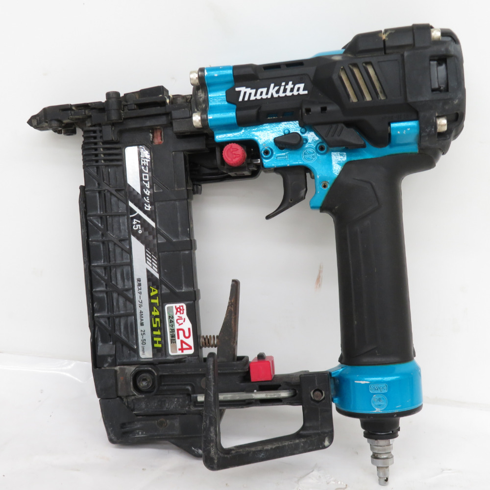 makita マキタ 4×50mm 高圧フロアタッカ 青 MA線ステープル用 AT451H 中古_画像1