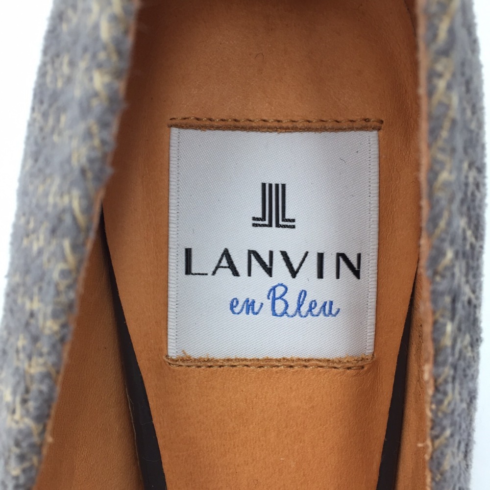 パンプス LANVIN en Bleu ツィードパンプス グレージュ 2773 23.0cm 美品_画像5