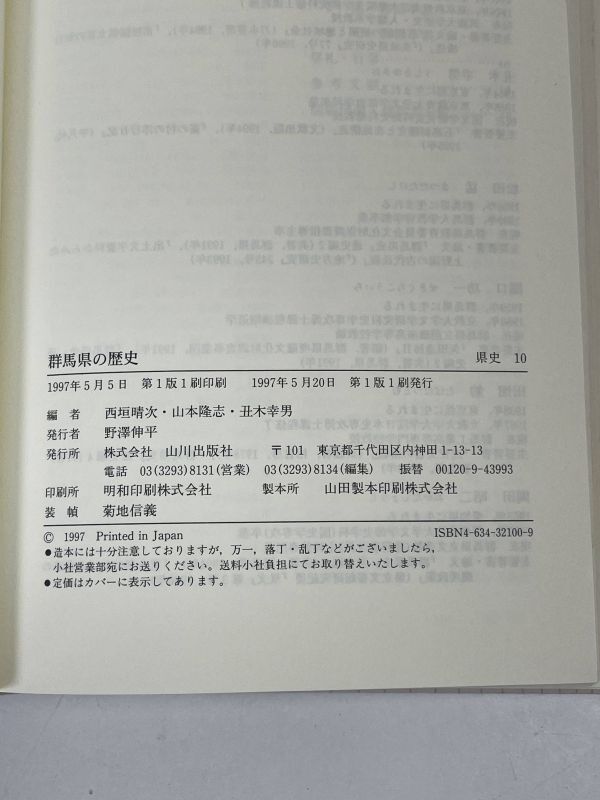 県史10　群馬県の歴史　1997年 平成9年（初版）【H73418】_画像3