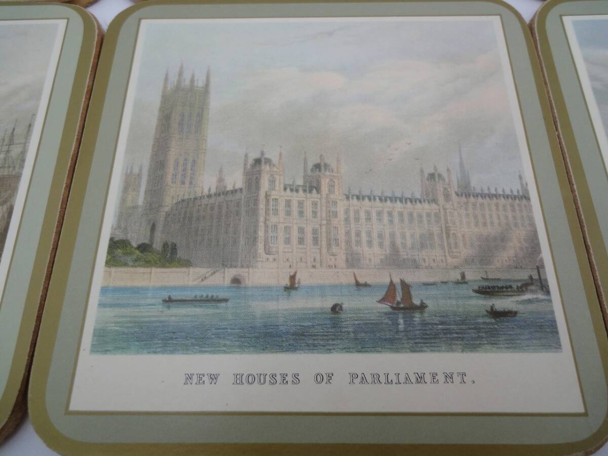 【1円スタート】未使用品 Pimpernel ピンパーネル コースター 6枚セット 箱入り ロンドン 19th CENTURY London Coasters コルク製？ 木製？_画像3