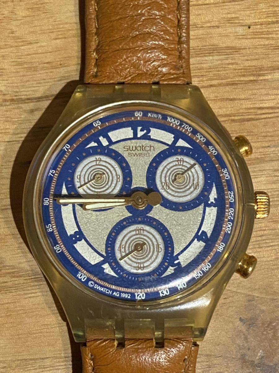 スウォッチ クロノ AG1992 腕時計 Swatch 電池交換済み　ジャンク_画像1