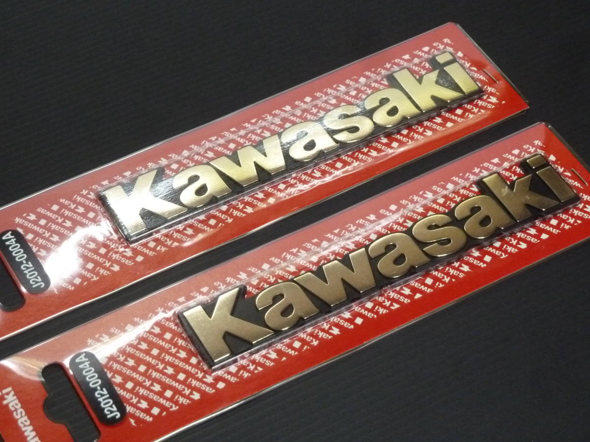 カワサキ純正 汎用 Kawasakiタンクエンブレムセット S ゴールド 新品の画像2