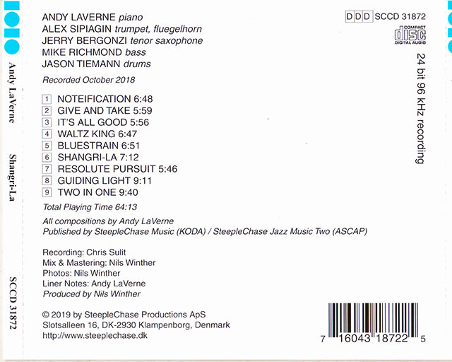★ Steeple Chase盤, 廃盤CD ★ アンディ・ラヴァーン ★ [ Shangri-La ] ★ 素晴らしいアルバムです。_画像5