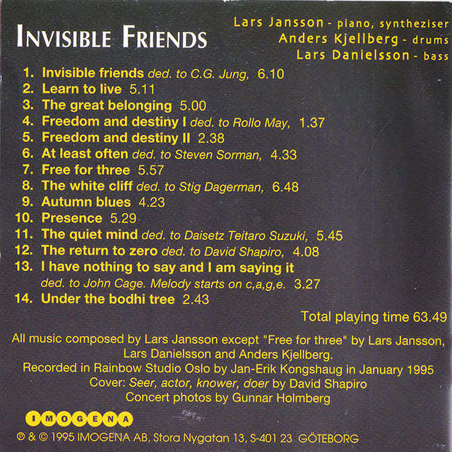 ★ 名盤ピアノ・トリオ廃盤CD ★ ラーシュ・ヤンソン・トリオ ★ [ Invisible Friends ] ★素晴らしいアルバムです。_画像3