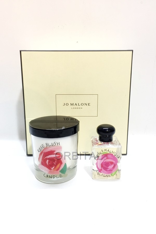 代官山)Jo Malone ジョーマローン ローズブラッシュ ホームキャンドル ローズ&マグノリア コロン 50ml セット 未使用_画像1