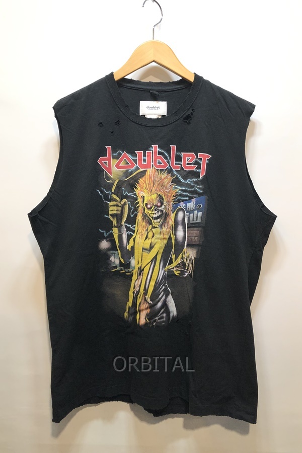 経堂) doublet ダブレット AOYAMA ROCK NO SLEEVE T-SHIRT ZOMBIE ノースリーブ Tシャツ ブラック M 22SS73CS225_画像1