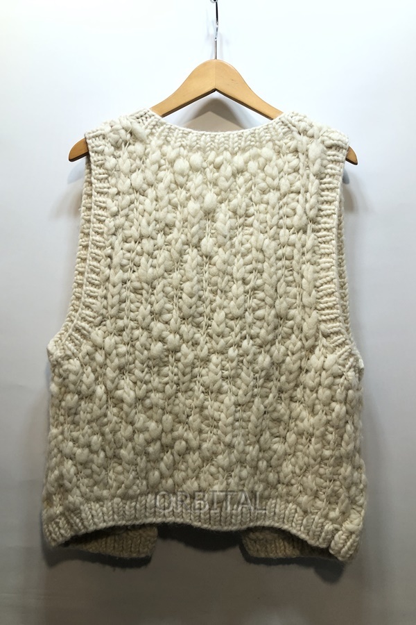 経堂) T. japan ティージャパン 23AW hand knit vest ハンドニットベスト オフホワイト 12334002 定価￥22,000-_画像3