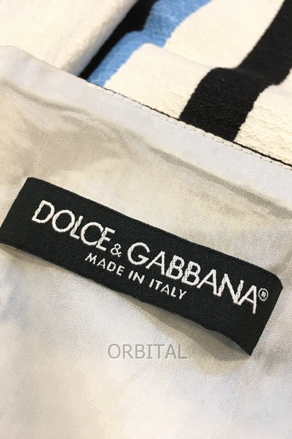 二子玉) ドルチェ＆ガッバーナ DOLCE&GABBANA 未使用訳有 ストライプノースリーブミニドレス ワンピース ブルー 国内正規 46_画像7