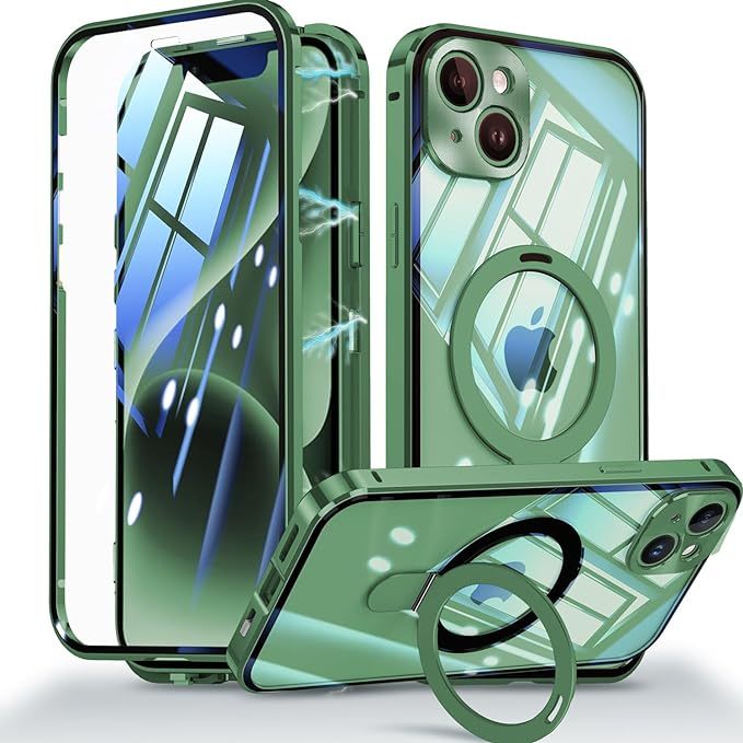 iPhone 14 Pro Max for case both sides protection +MagSafe correspondence + lock type + multifunction solid stand glass case iPhone 14 Pro Max smartphone case 