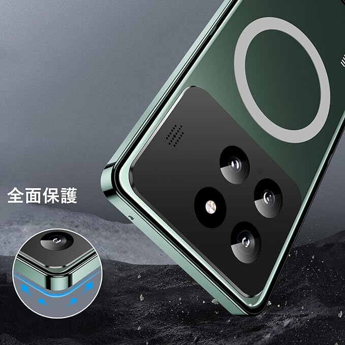 xiaomi 14 pro ケース ロック式 MagSafe対応 マット 金属 アルミニウムバンパー カメラ保護 マグネット xiaomi 14 pro 保護カバー_画像9