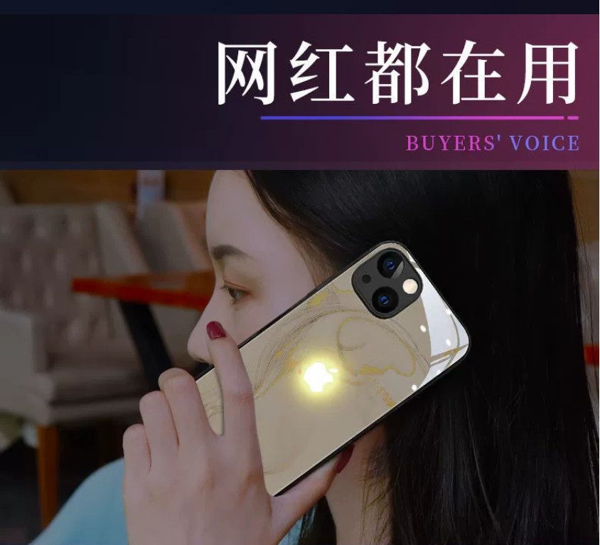 着信光るiPhone 14Plus ケース アイフォン14プラス Ledロゴライト 輝くロゴライトアップロゴケース照明カバー強化ガラスバックカバー_画像8