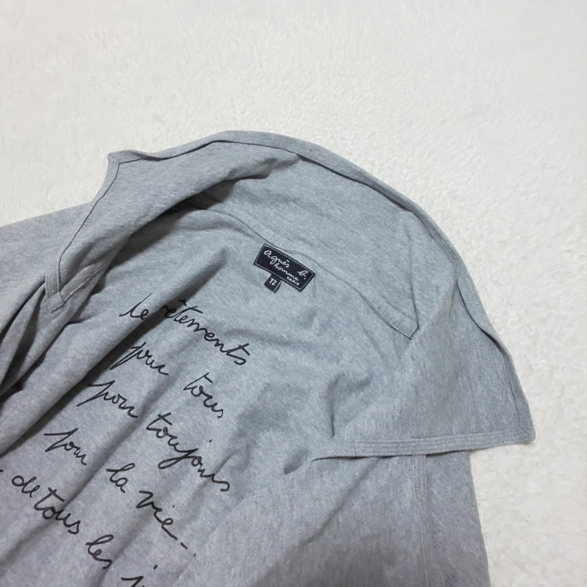 【極美品】agnes b.HOMME アニエスベーオム コットンロングコート チェスターコート ガウンコート ロングカーディガン グレー T2/M メンズ