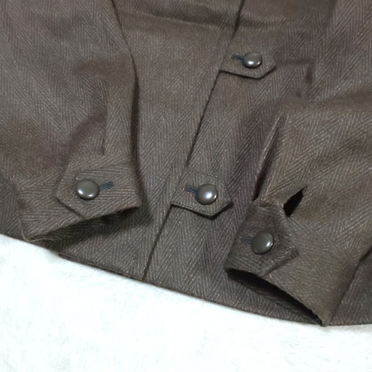 [ ultimate beautiful goods / rare ]Christian Dior Christian Dior Vintage tweed setup suit herringbone dark brown M size 
